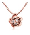 Crystal on flower shaped Silver Necklace SPE-5249